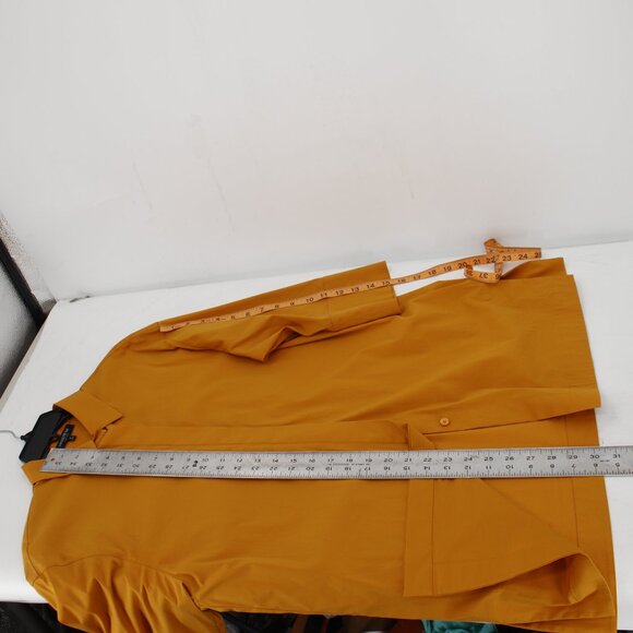 Lafayette 148 tunic shirt women's small short sleeve button up orange cotton - Picture 14 of 16